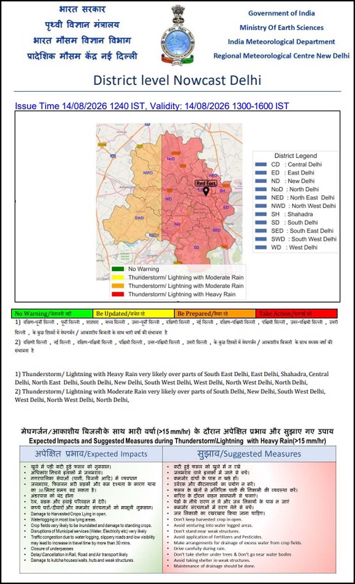 Delhi Rain Orange Alert Delhi Rain Orange Alert