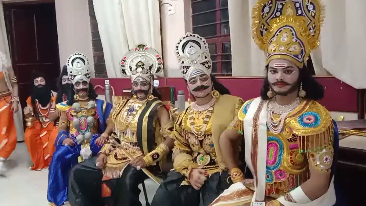 Delhi Ramlila School Children Play Ram Sita Ravan and Hanuman in Preet Vihar
