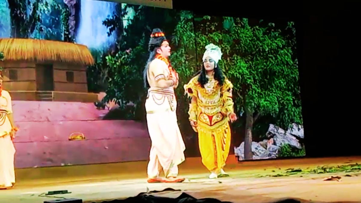 Delhi Ramlila School Children Play Ram Sita Ravan and Hanuman in Preet Vihar