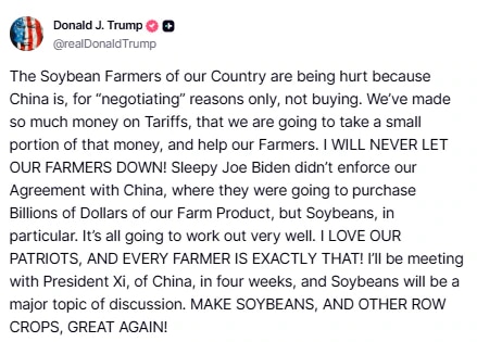 Donald Trump Truth Social Post