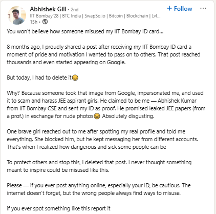  IIT Bombay student ID card misused