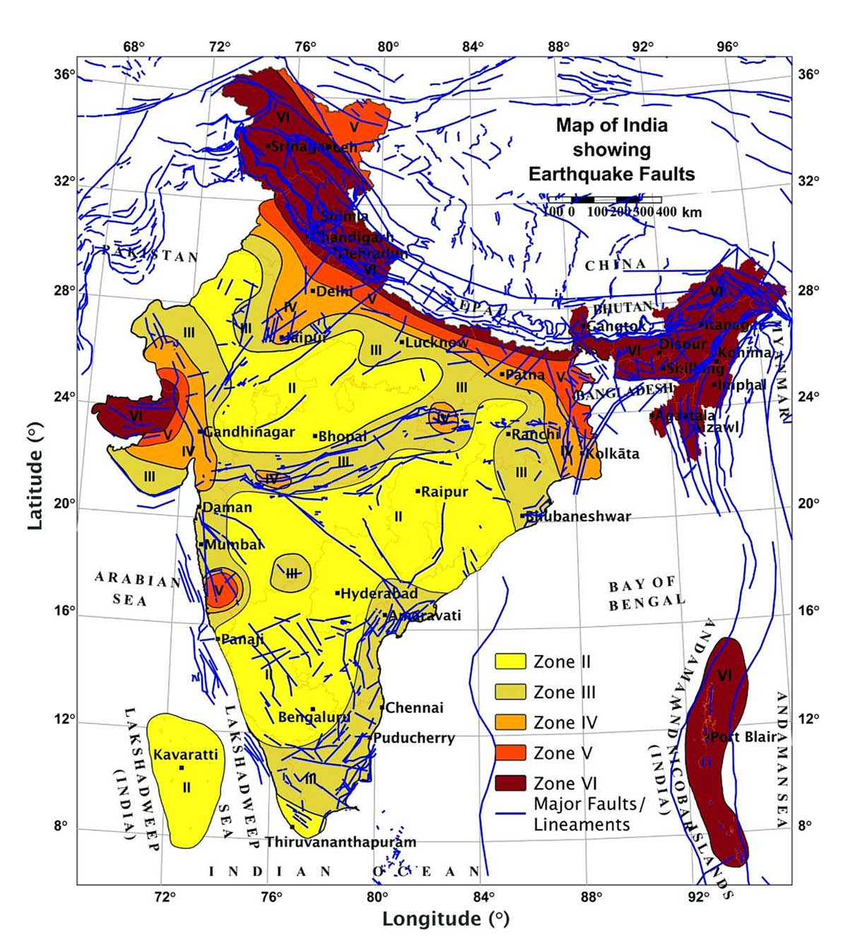 India New Seismic Earthquake Map
