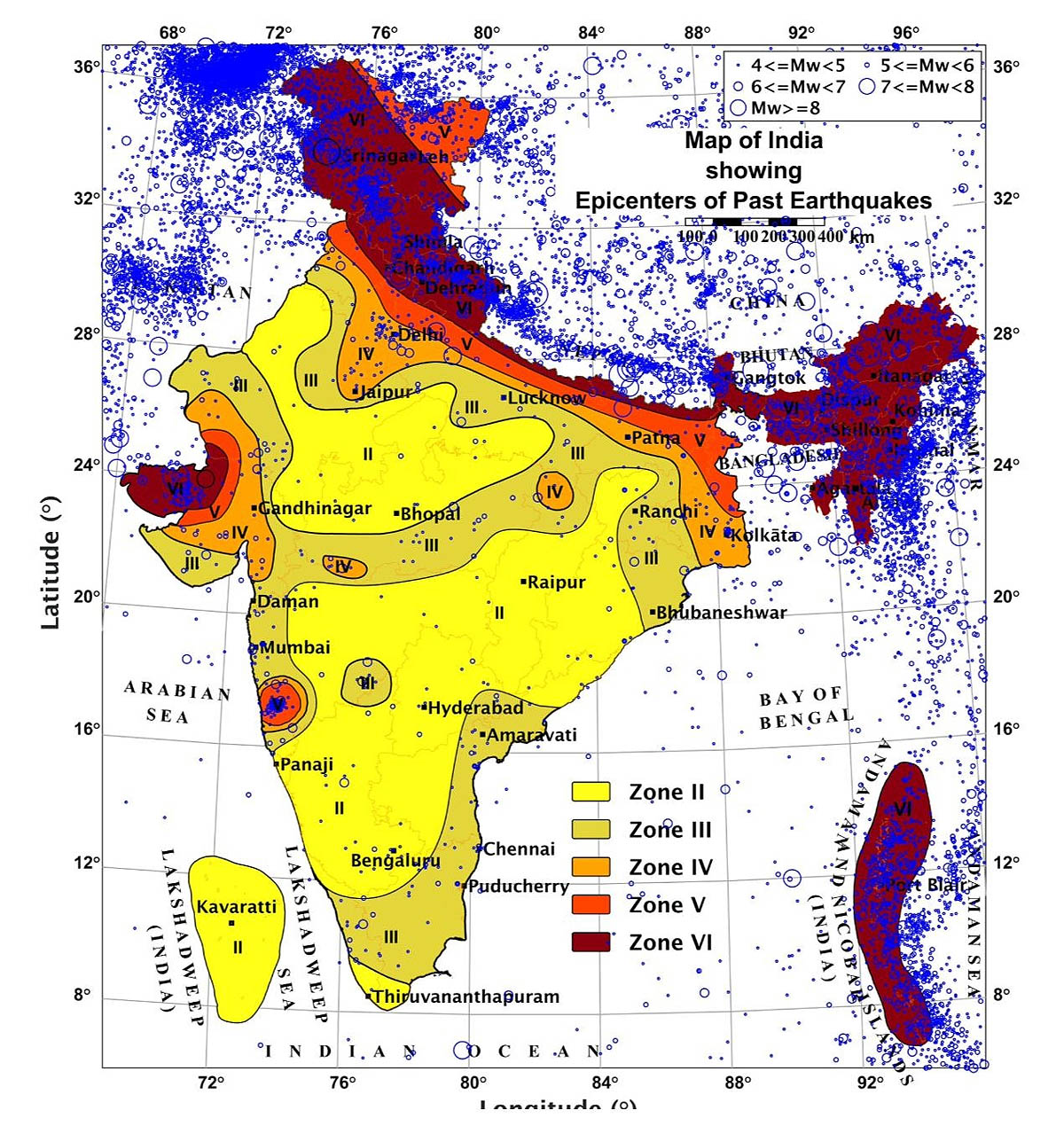 India New Seismic Earthquake Map