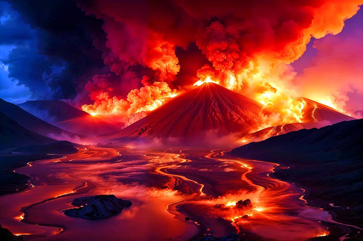 Glacier melting erupts volcano