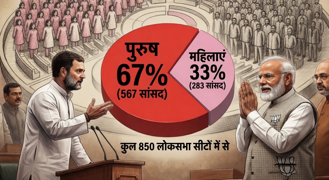 आरक्षण के बाद कितनी महिला और कितने पुरुष सांसद