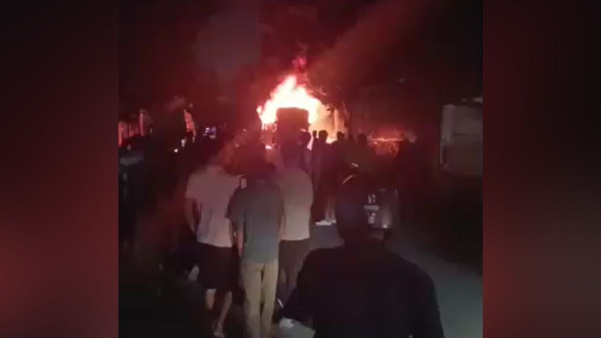 greater noida private bus catches fire parked firefighters control blaze