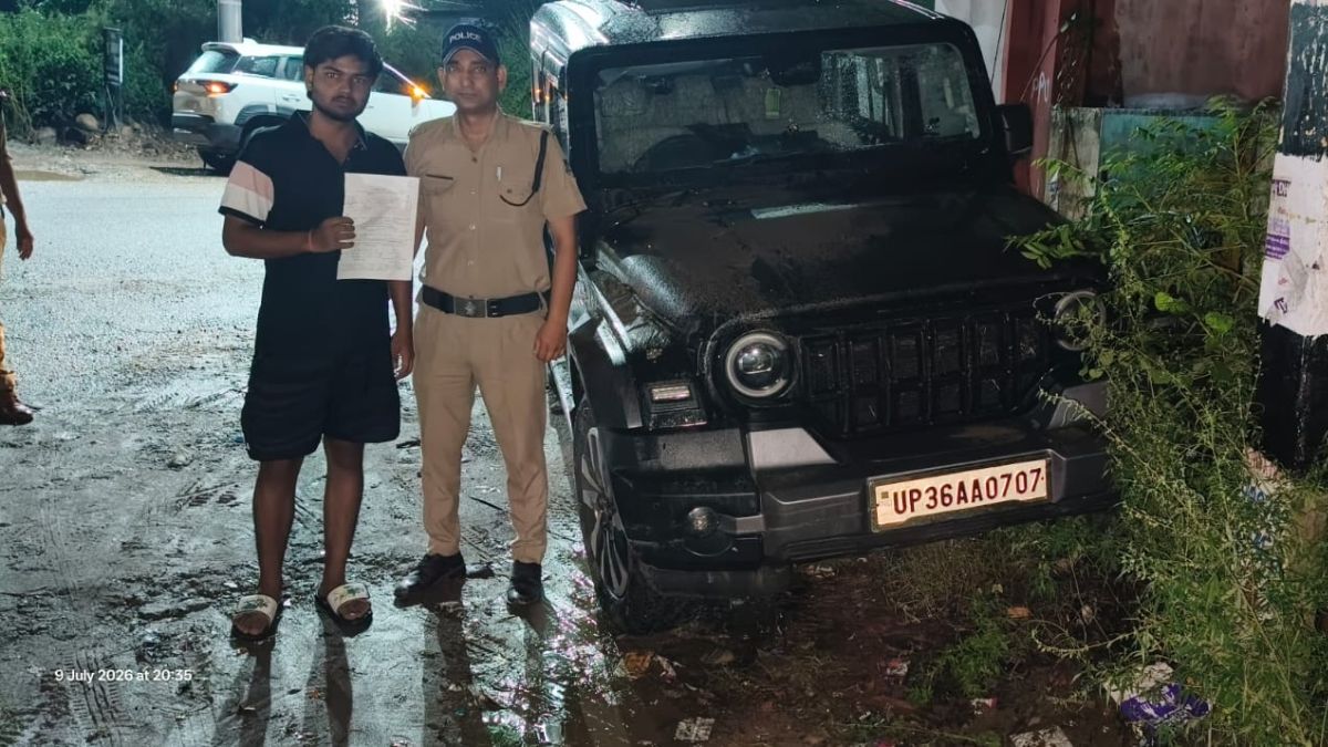 haridwar thar driven into ganga for engine test gets stuck police seizes suv