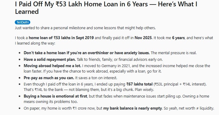 इंजीनियर की वायरल पोस्ट 