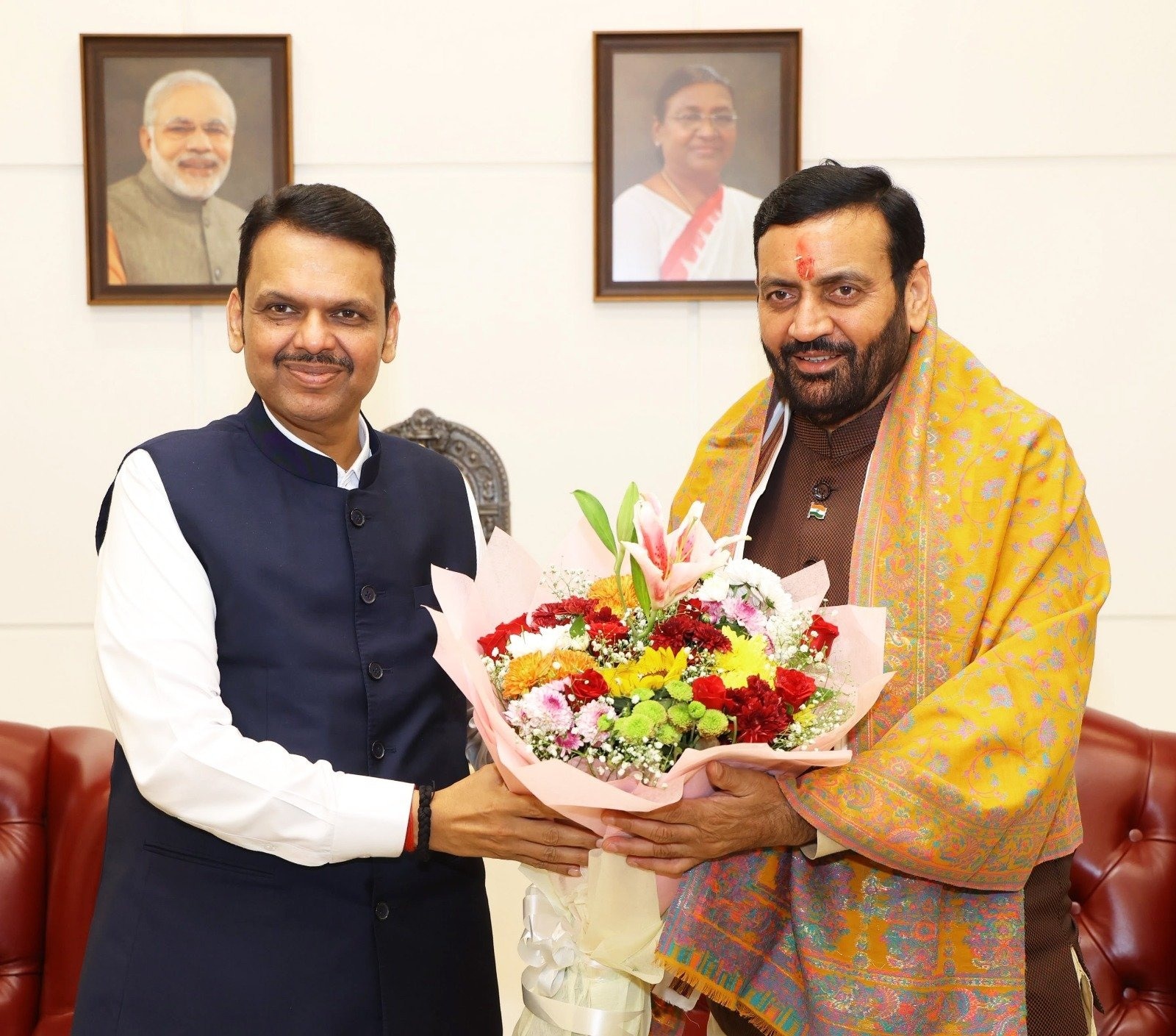 Nayab Singh Saini meets Fadnavis in Mumbai