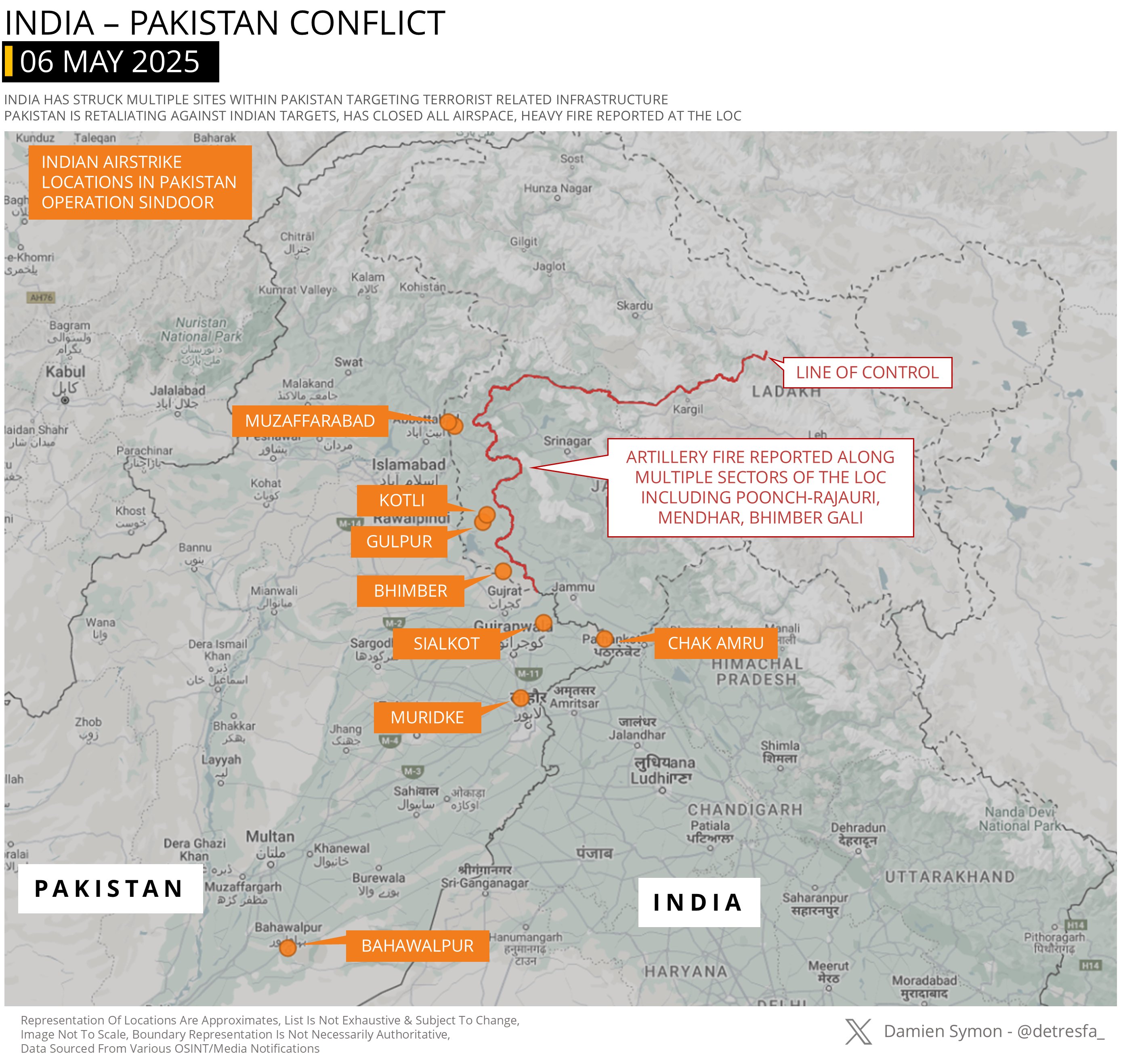 India Missile Attack Location 