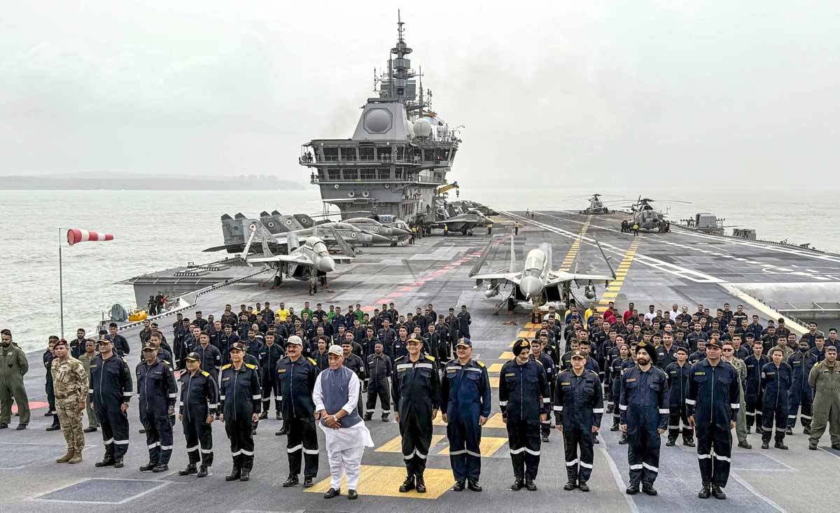 ins vikrant rajnath singh warm up strike