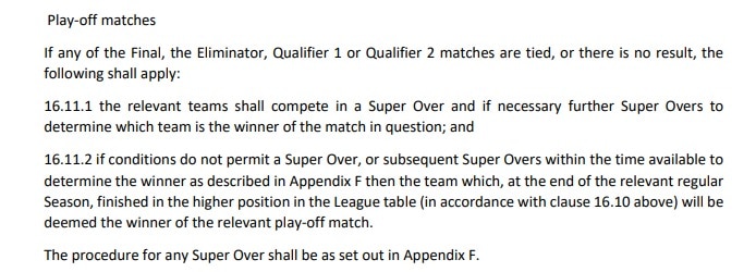 IPL Playoffs Rule