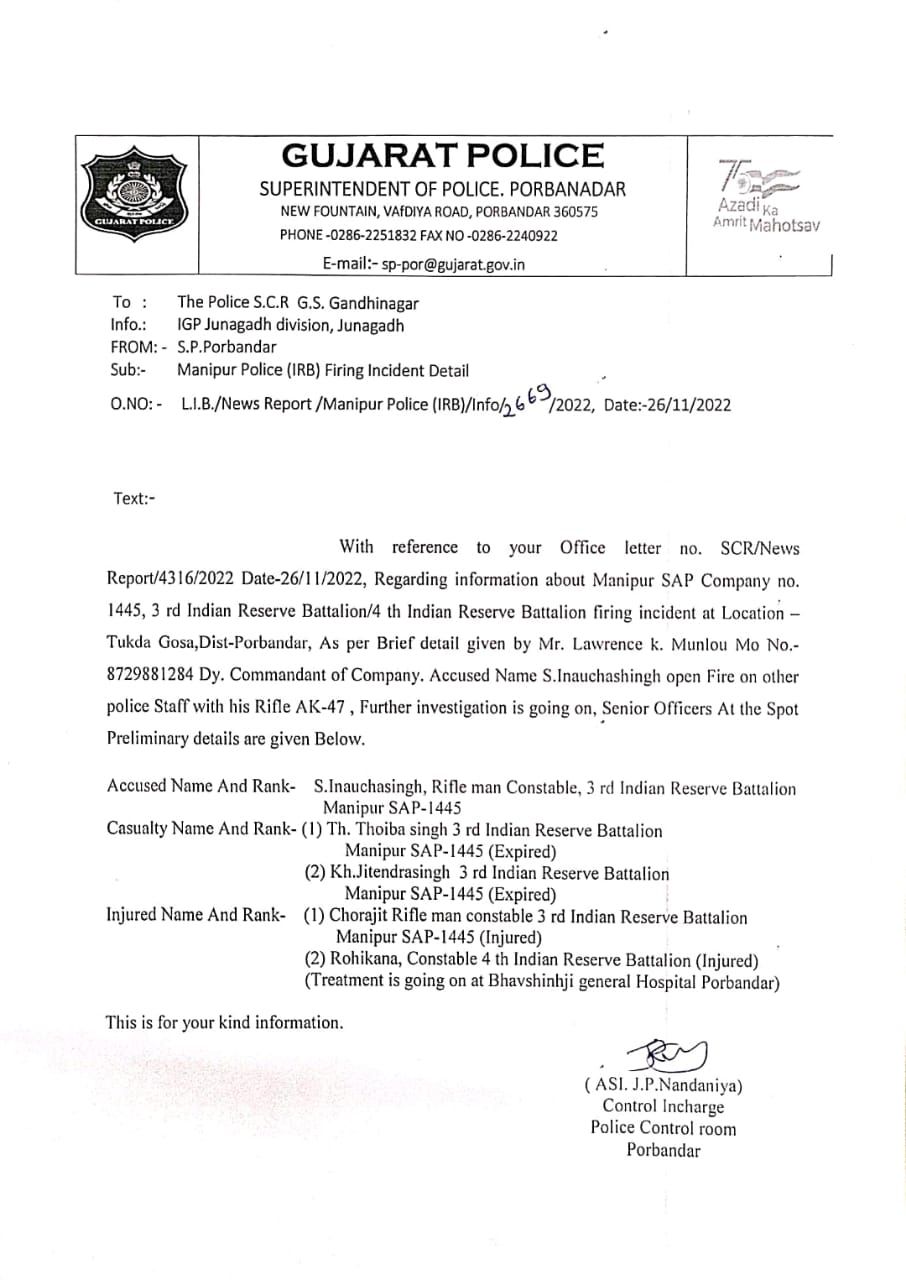 गुजरात पुलिस ने दी जानकारी