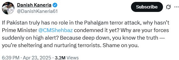 danish kaneria statement