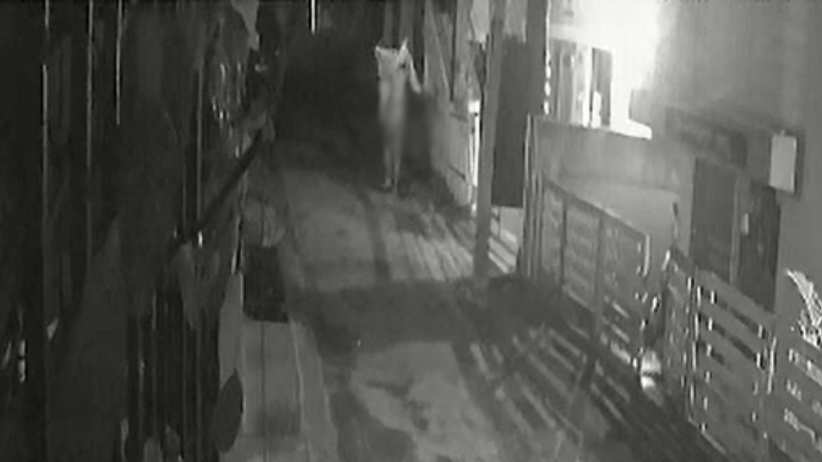 man accused entering girls pg naked at night dharwad cctv footage