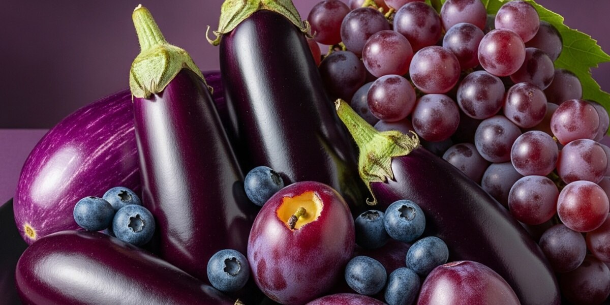 नीले - बैंगनी फल और सब्जी (Photo: AI-generated)