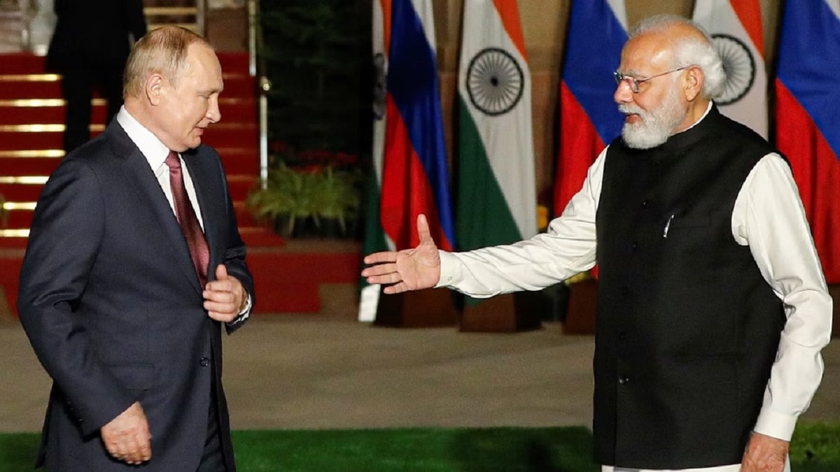 भारत के प्रधानमंत्री नरेंद्र मोदी और रूस के राष्ट्रपति व्लादिमीर पुतिन 
