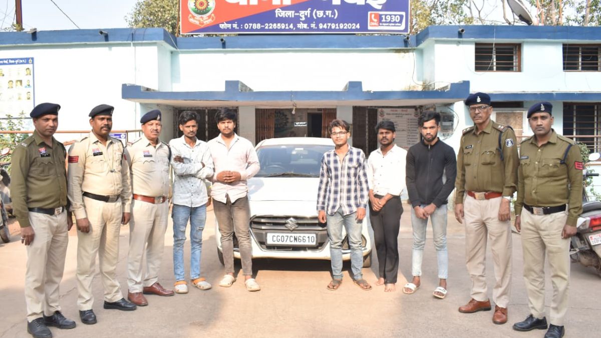 Moving car open doors boys stunts five youths police Action video