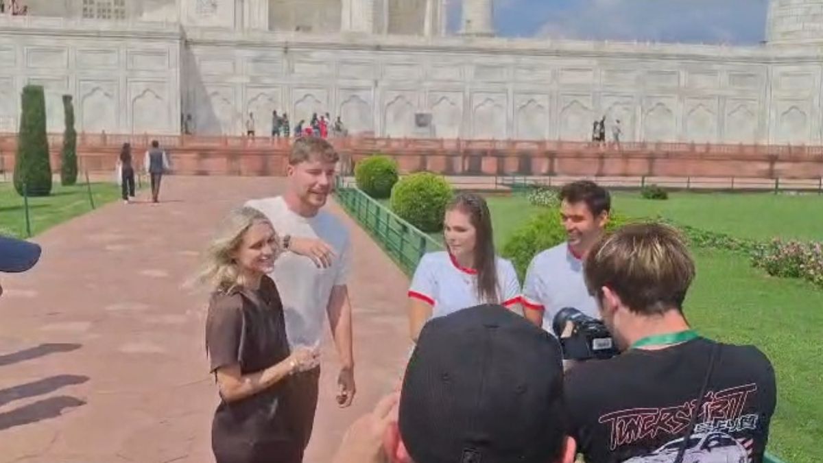 mrbeast jimmy donaldson wife thea visits taj mahal agra asi filming permission mrbeast jimmy donaldson wife thea visits taj mahal agra asi filming permission