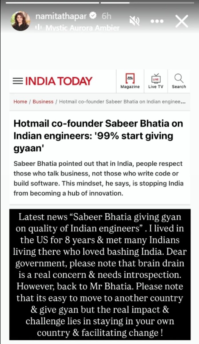 नमिता थापर की स्‍टोरी