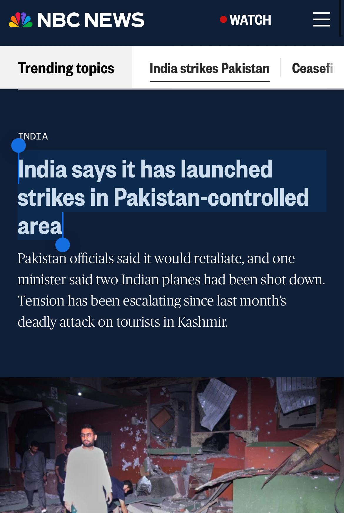 NBC News on India Pakistán