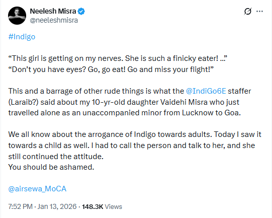 नीलेश मिश्रा ने ये आरोप लगाया है.