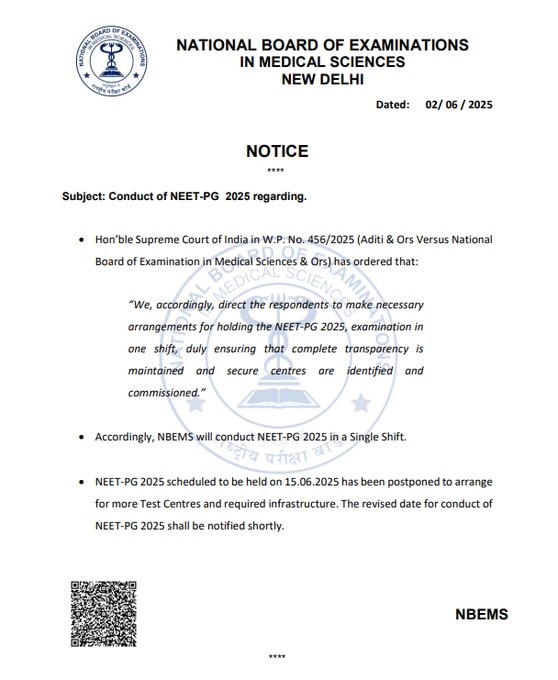 NEET EXAM POSTPONED
