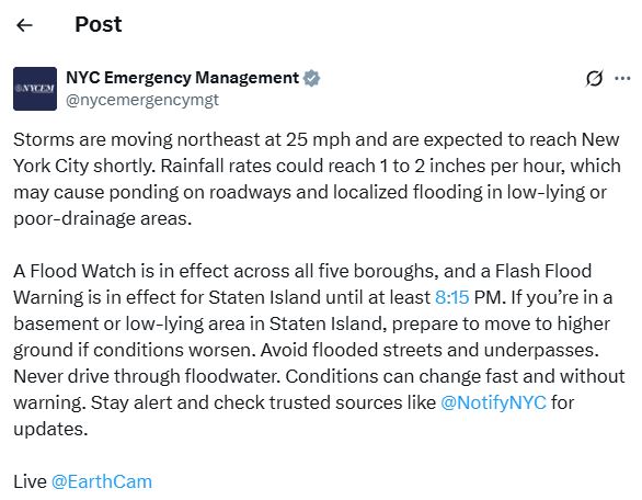 new york flash flood