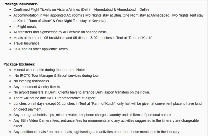 IRCTC Tour Package