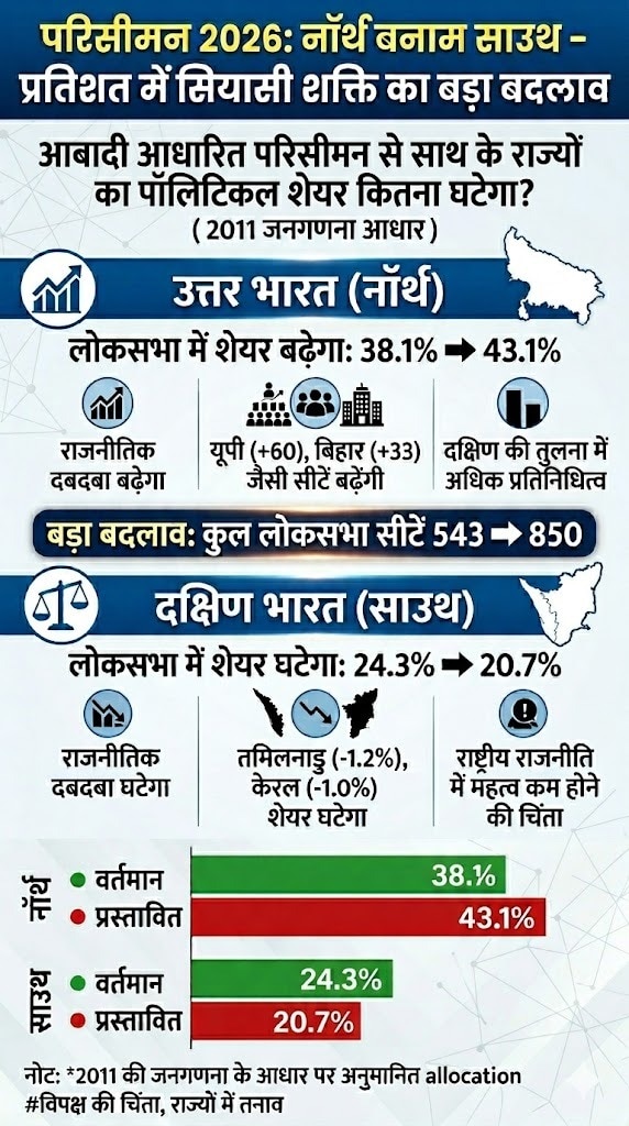 परिसीमन से बदलेगा पावर