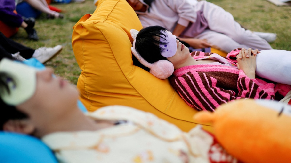 Participants sleep during the 2026 Power Nap contest