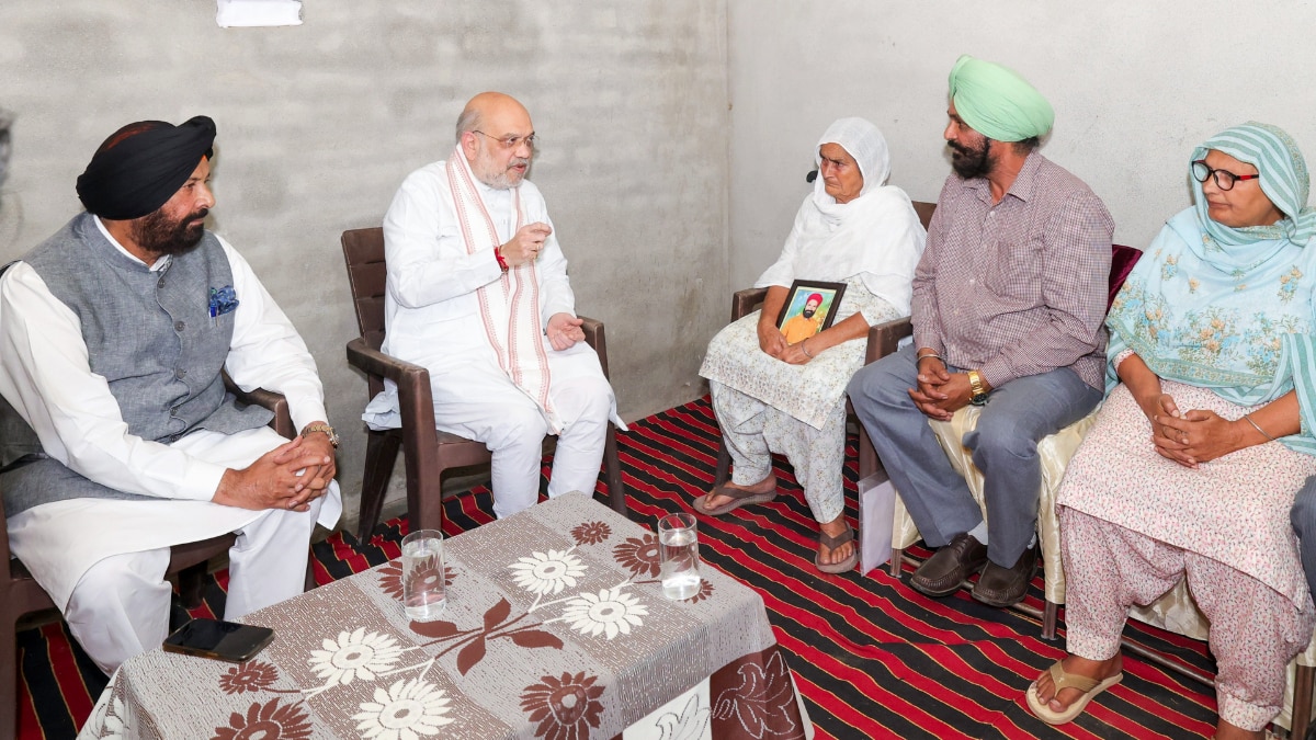 Union Home Minister Amit Shah meets the family members of late Vikramjit Singh