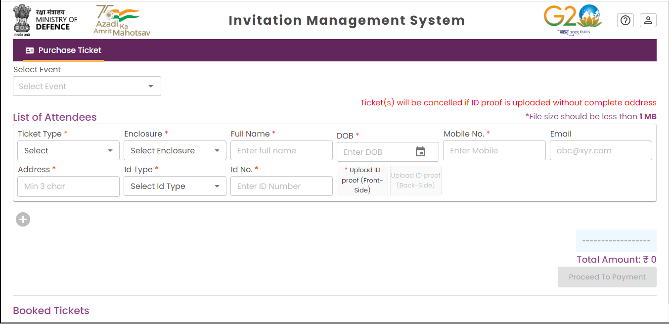 Republic Day Ticket Window