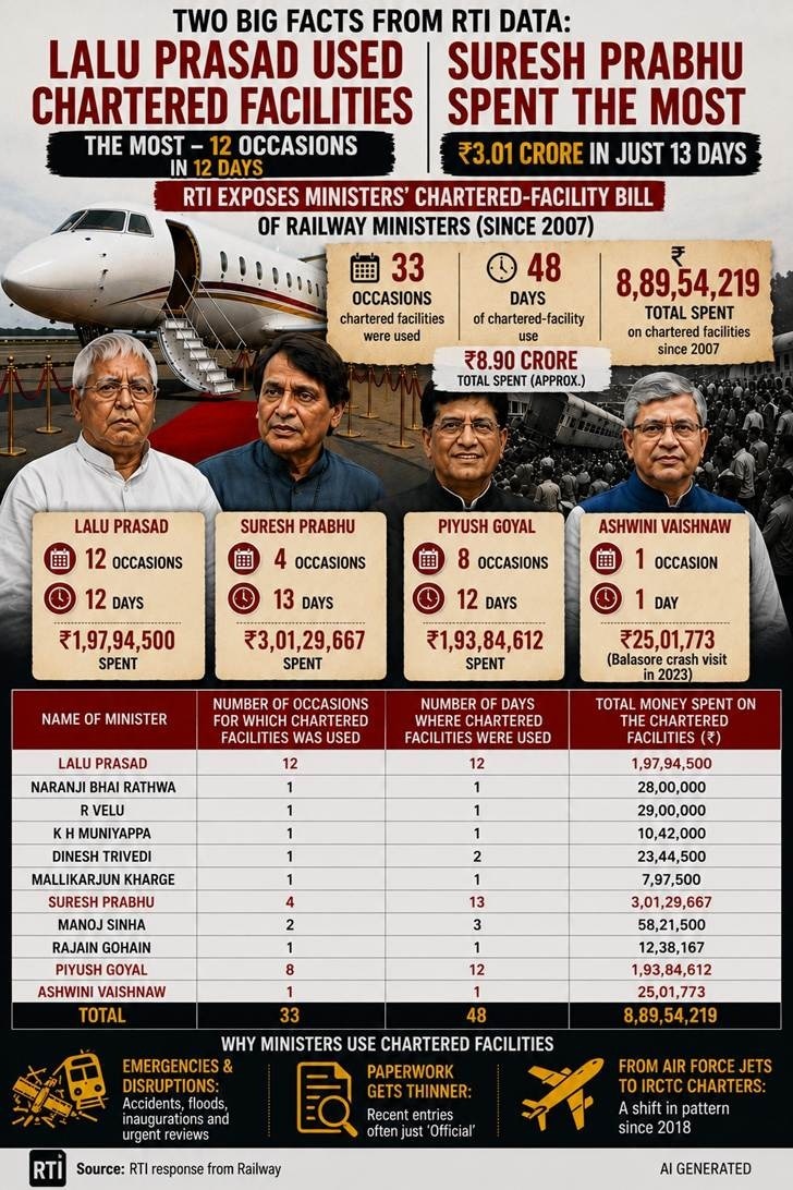 Railways Ministers Charter Flight 