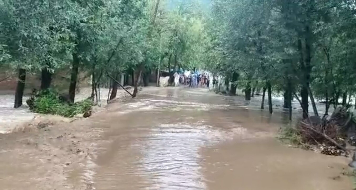 पानी के तेज बहाव से खेती की जमीन भी बह गई