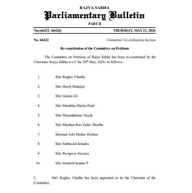 Raghav Chadha appointed chairman