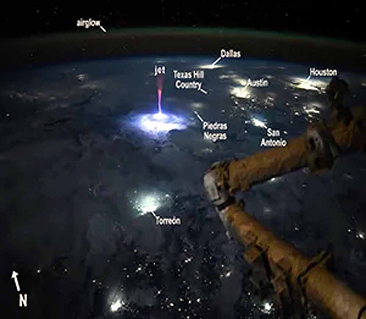 red sprites over cloud