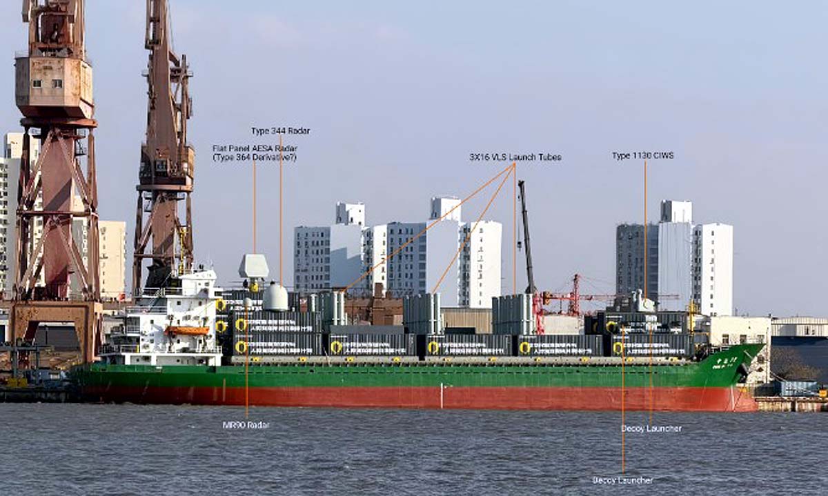 Chinese Cargo Ship Missile Launchers