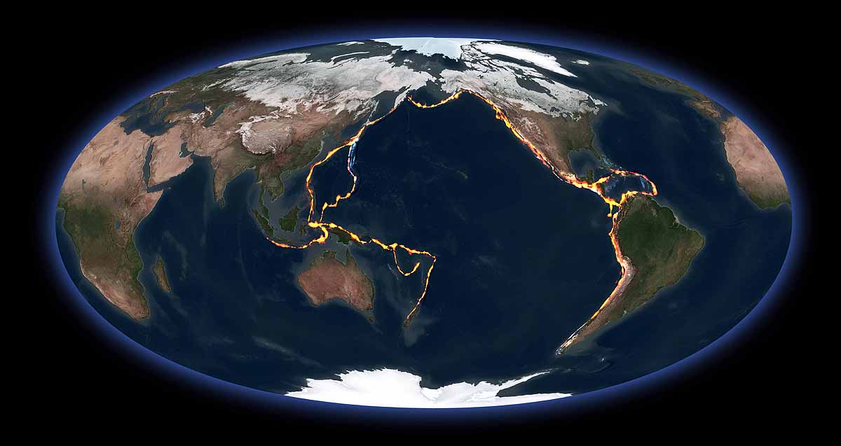 Ring of fire earthquakes
