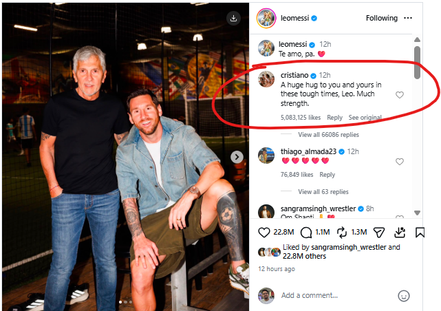Ronaldo Reaction on Messi