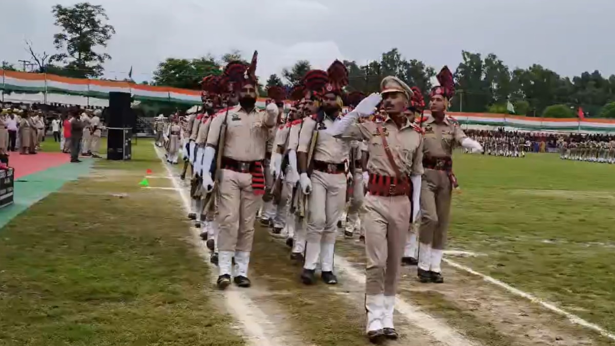 Impressive march past at Rani Suchet Singh Stadium in Samba