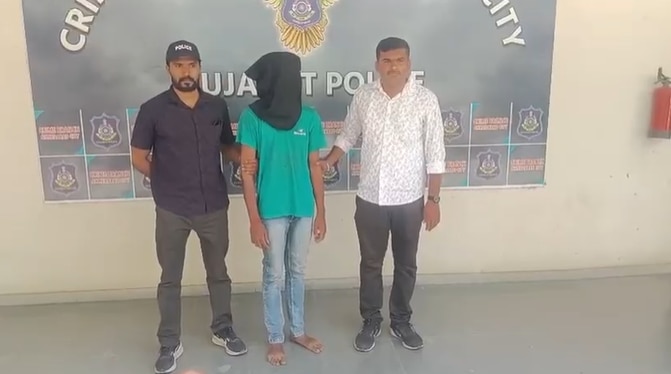 पुलिस की गिरफ्त में आरोपी. पुलिस की गिरफ्त में आरोपी.