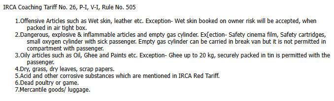 Train Ghee rules