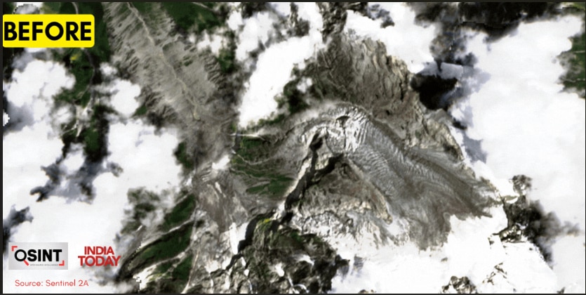 Satellite image shows fresh scar from Lirung glacier collapse in Nepal