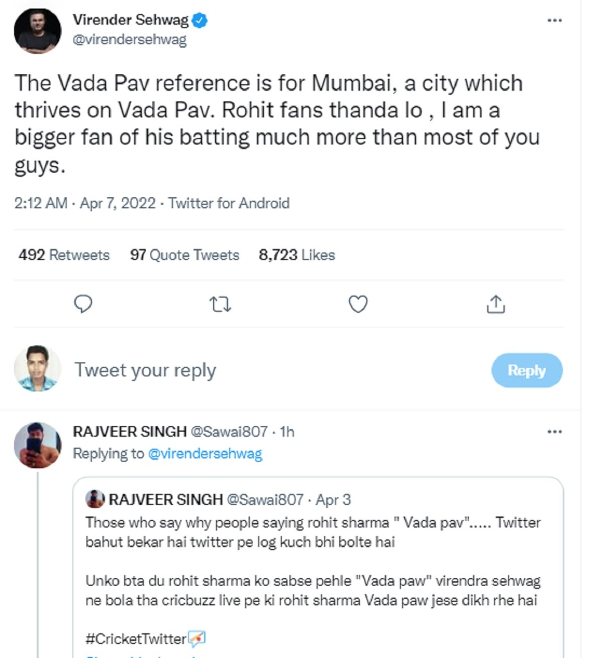 Sehwag Tweet