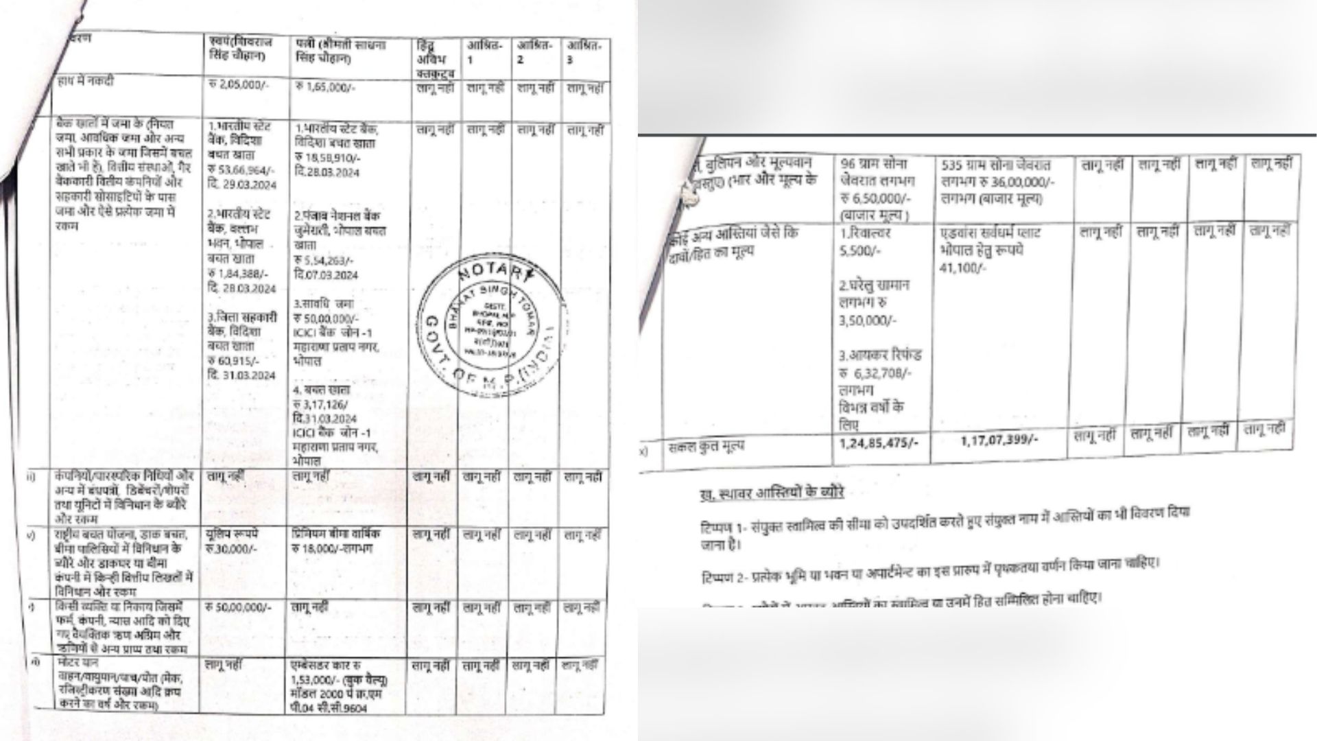 Shivraj singh chauhan assets