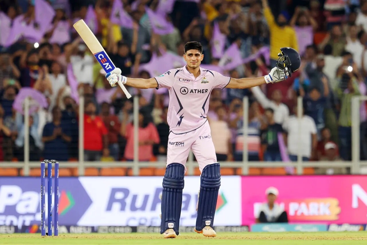 Shubman Gill century in Pink