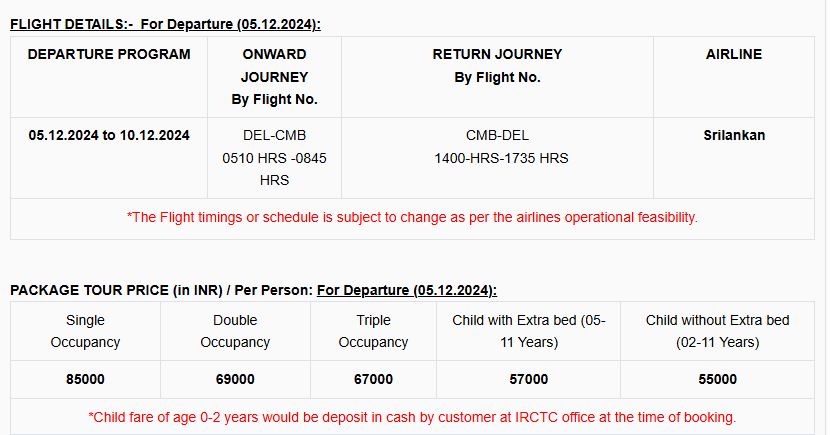 IRCTC Tour Package
