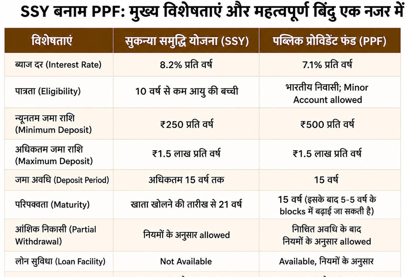 SSY vs PPF Breakup