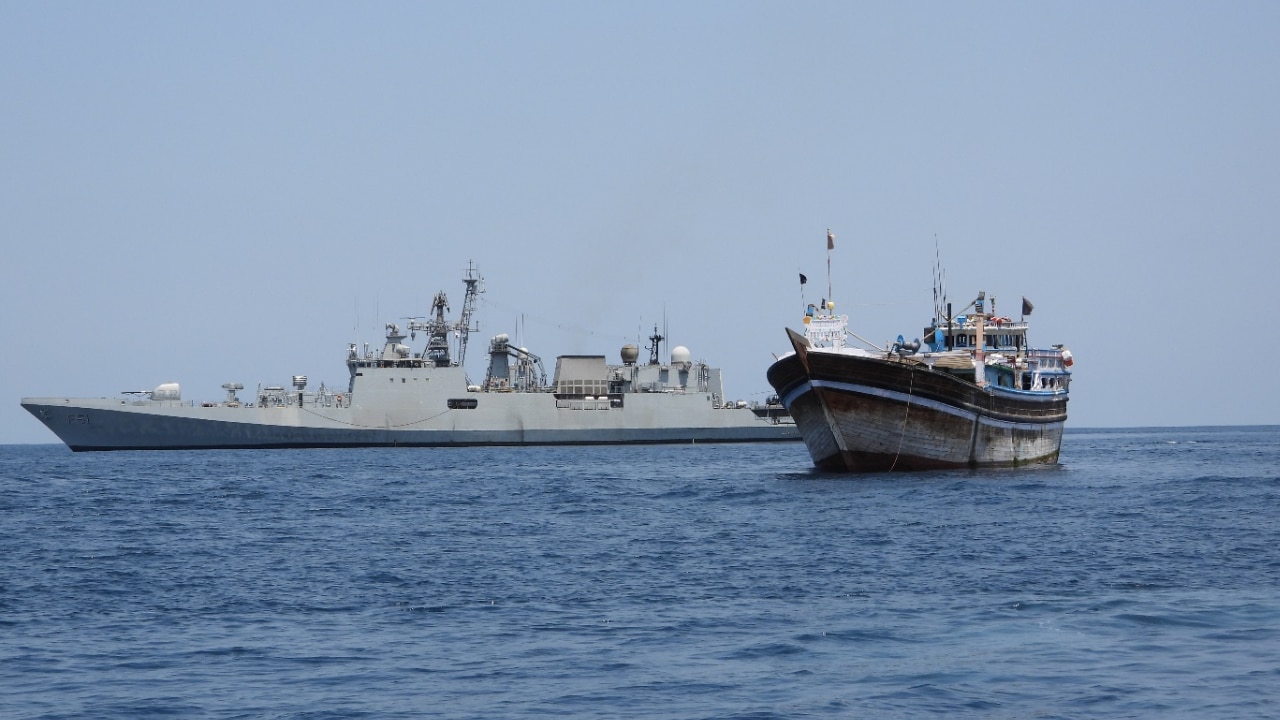 Indian Navy's Mission Deployed stealth frigate INS Trikand